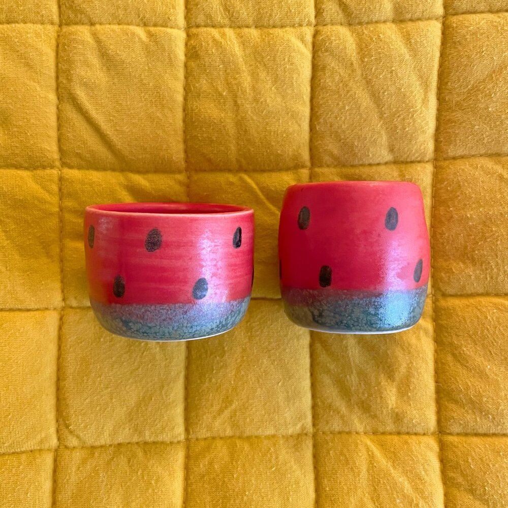 Uno + Ichi - Ceramic Watermelon Shot Glasses (set of 2)